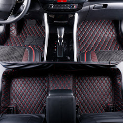 2010 2015 Bmw 7 Series Leather Custom Fit Floor Mats Black W Red