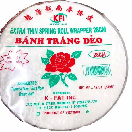 Spring Roll Round Rice Paper Wrappers - Bamboo Tree (25cm, 12 oz.)