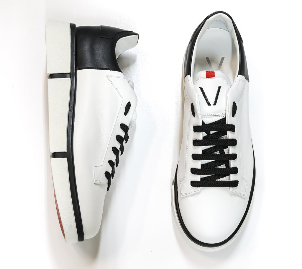 Vochtig Basistheorie gevoeligheid V Design Men's White & Black Leather Sneaker Active Man – Luisa Boutique
