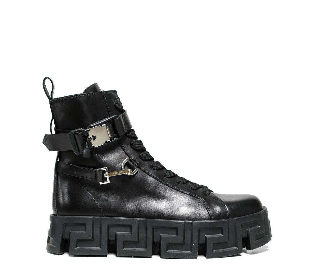 versace lace up boots