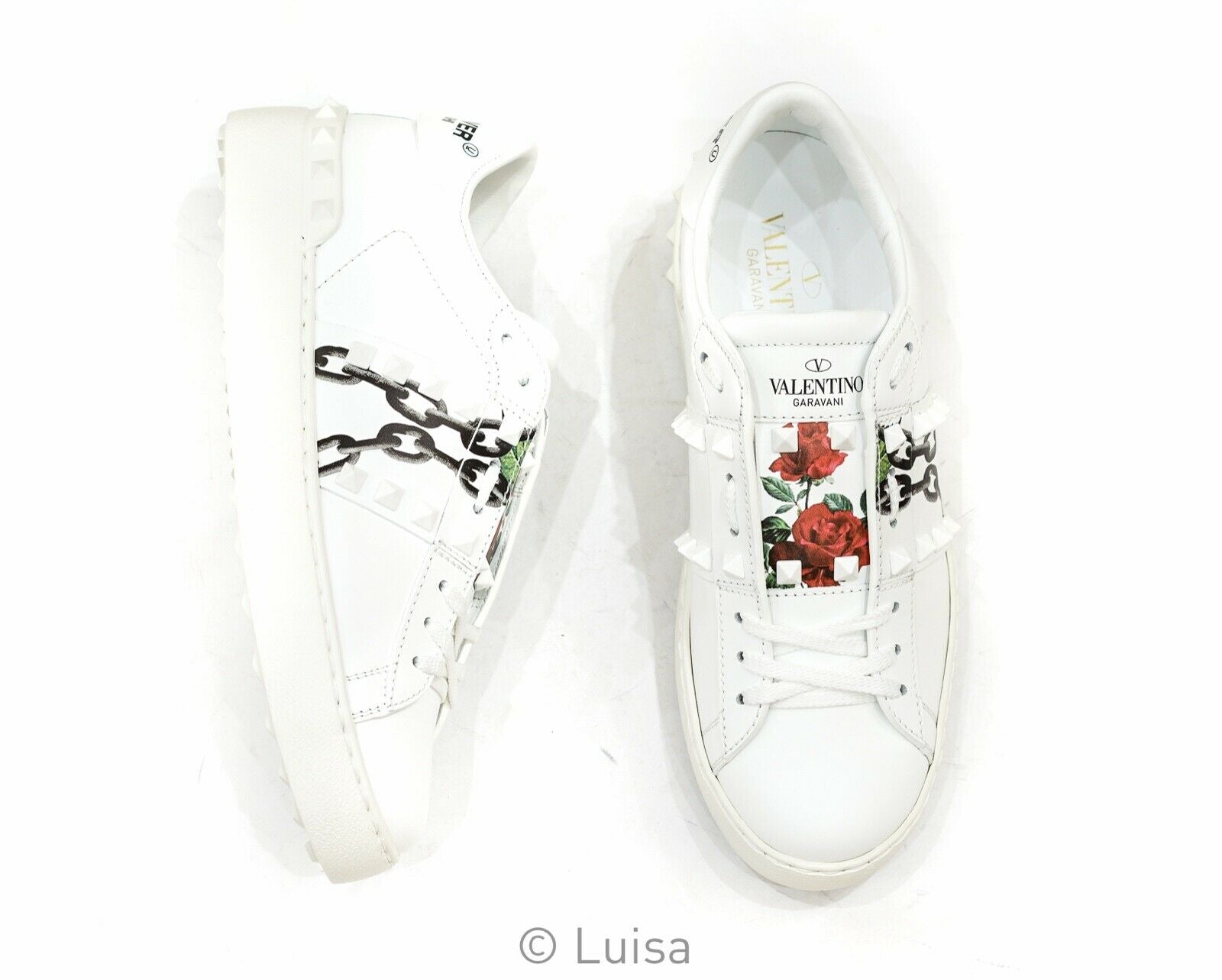 rose print sneakers