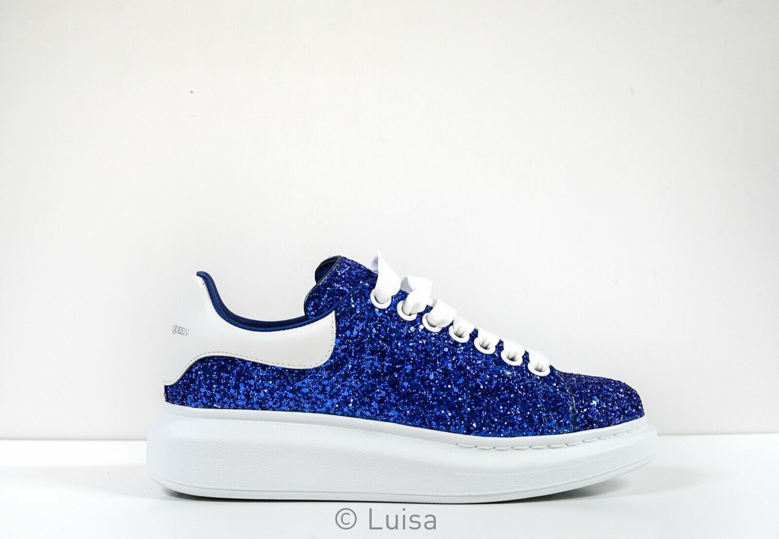 alexander mcqueen blue glitter sneakers