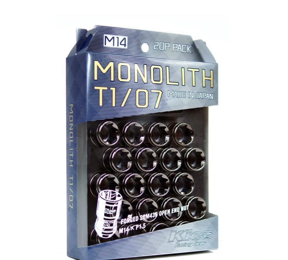 Kics Monolith T1/07 Lugs Glorious Black 14x1.5 | KamiSpeed.com