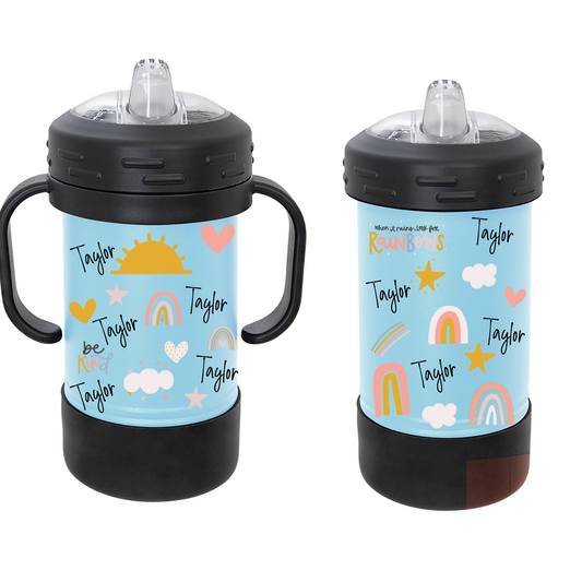 Custom Sippy Cup - 10 oz Teal Insulated Sippy Cup with Handles