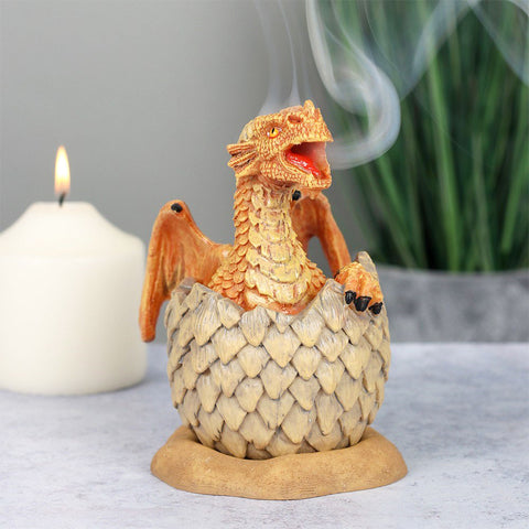 Anne Stokes Yellow Hatching Dragon Incense Cone Burner