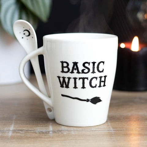 Basic Witch Mug and Spoon Set White