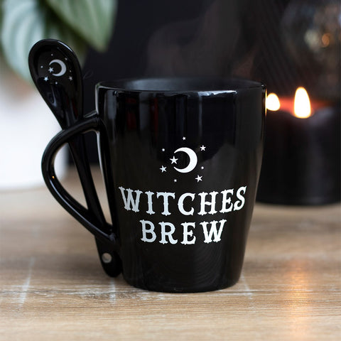 Witches Brew Mug and Spoon Set Black