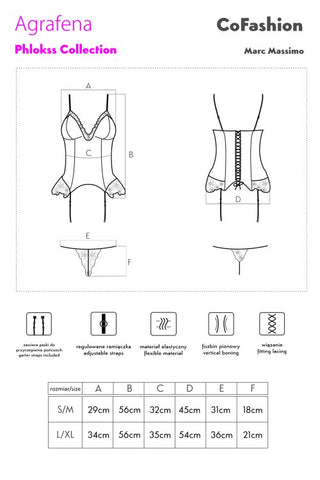 CoFashion Agrafena Corset Size Chart