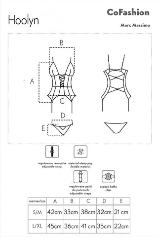 CoFashion Hoolyn Corisar Corset Set Size Chart