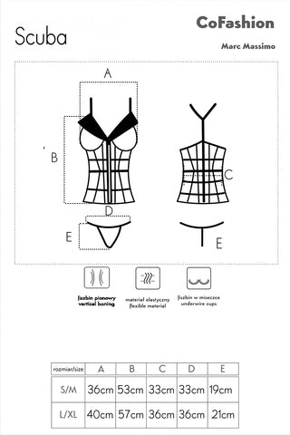 CoFashion Scuba Harves Corset Set Size Chart