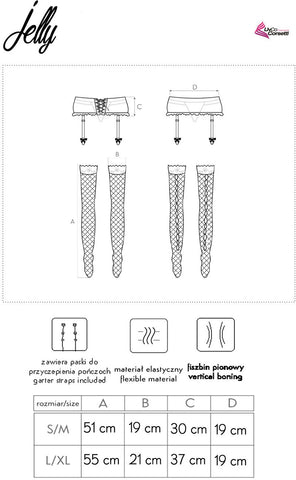 Corsetti Jelly Garter Belt Set Size Chart