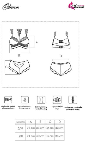 Corsetti Palmenom Size Chart