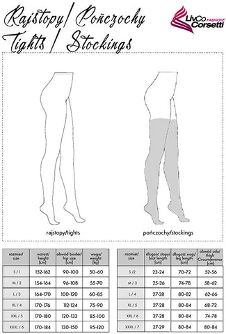 Corsetti Resminata Stockings Size Chart