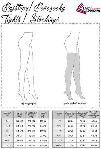 Corsetti Tamerin Stockings Size Chart