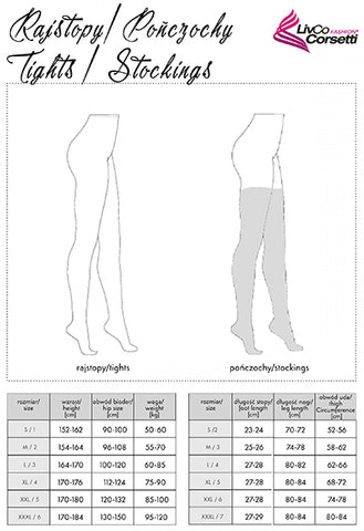 Corsetti Nimari Tights Size Chart