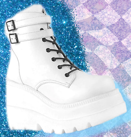 DemoniaCult SHAKER-52 Boots White