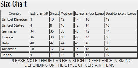 Harry Potter Magic Vest Size Chart