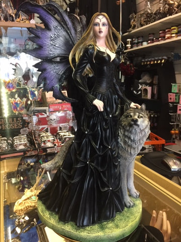 Loveta Fairy and Wolf Figurine