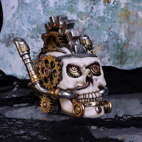 Metal Head Steampunk Skull Box