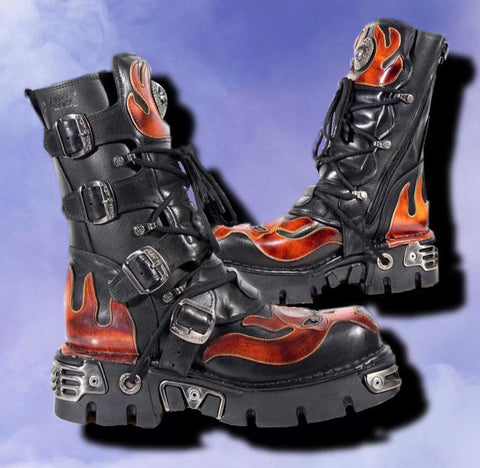 New Rock Flame Boots with Demon Skull M.107-S1
