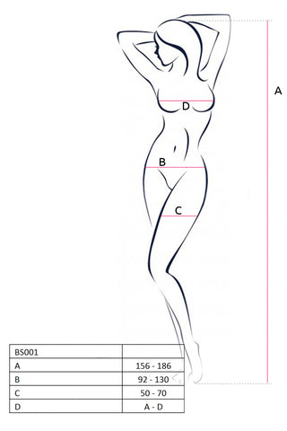Passion BS001 Bodystocking Size Chart