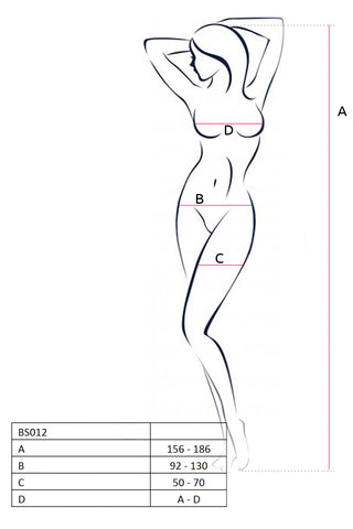 Passion BS012 Bodystocking Size Chart