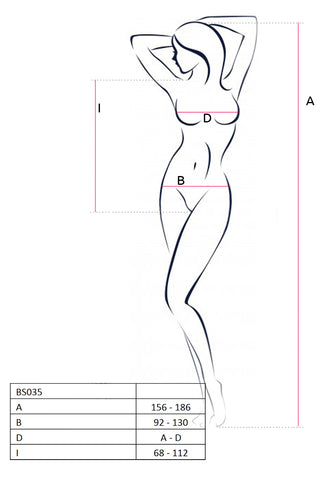 Passion BS035 Bodystocking Size Chart