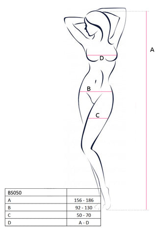 Passion BS050 Bodystocking Size Chart