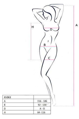 Passion Bodystocking BS063 Size Chart