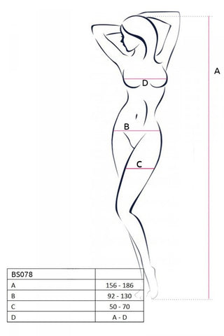 Passion Lingerie BS078 Bodystocking Size Chart