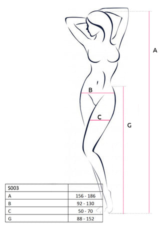 Passion Lingerie S003 Stockings Size Chart