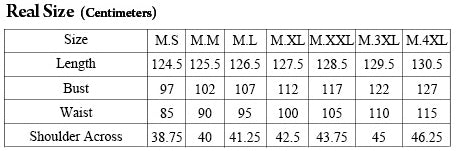 Punk Rave Prince of Persia Waistcoat Y-648 Size Chart