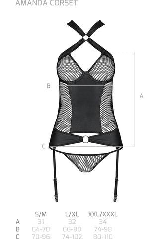 Passion Lingerie Amanda Corset Size Chart