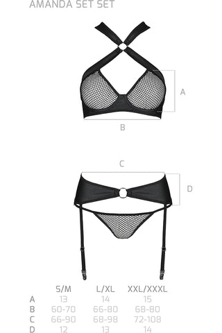 Passion Amanda Lingerie Set Size Chart