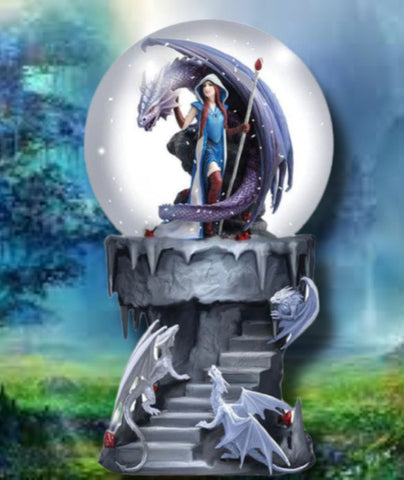 Anne Stokes Dragon Mage Snow Globe