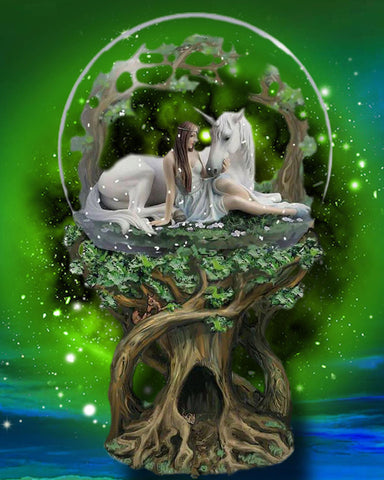 Anne Stokes Pure Heart Unicorn Snow Globe