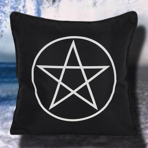 Black and White Pentagram Cushion