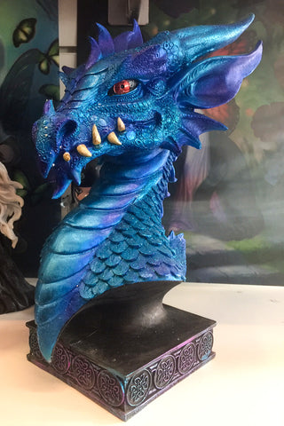 Dragon Head On Stand Blue