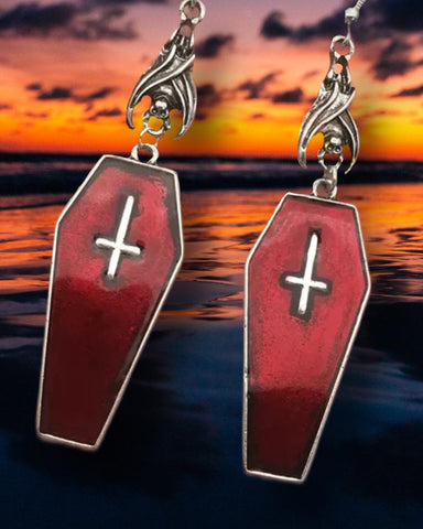 Coffin Cross Earrings