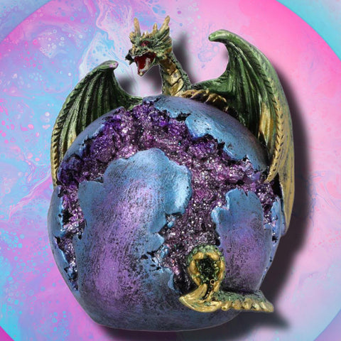 Crevice Keeper Dragon Geode Figurine