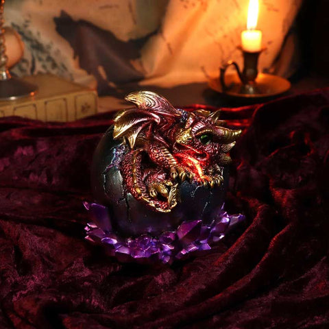 Crimson Hatchling Glow Dragon Red Ornament