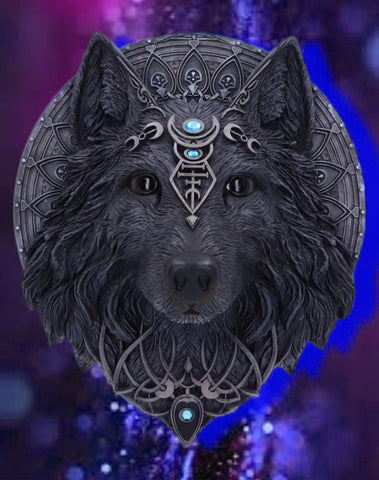 Dark Wolf Moon Plaque
