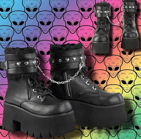 DemoniaCult ASHES 57 Boots Black