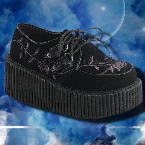 DEMONIA Creeper-219 Creepers - Black Velvet