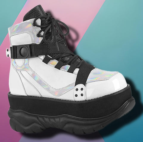 DemoniaCult Neptune 181 White Boots