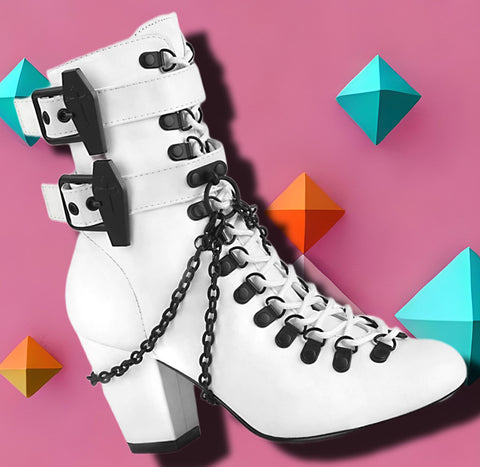 DemoniaCult VIVIKA 128 White Boots