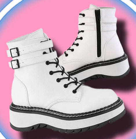 DemoniaCult LILITH 152 Boots White