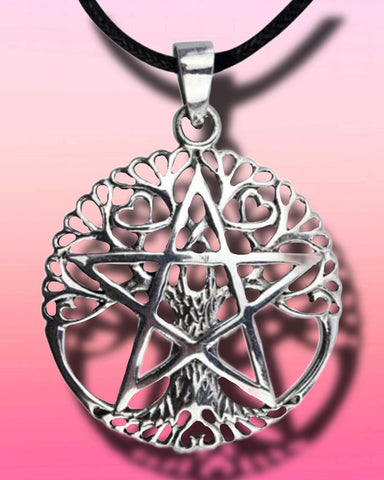 Echt etNox Pentagram Tree of Life Pendant Sterling Silver