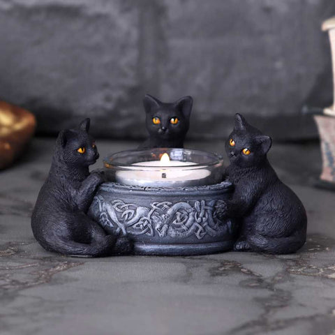Familiar Trio Cat Tea Light Holder