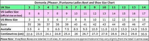 Fantasma Size Chart